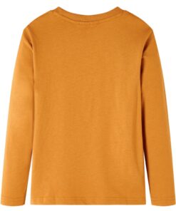 Kindershirt met lange mouwen 128 donkerokerkleurig