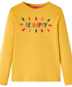 Kindershirt met lange mouwen 128 donkerokerkleurig