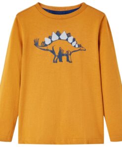Kindershirt met lange mouwen 128 donkerokerkleurig