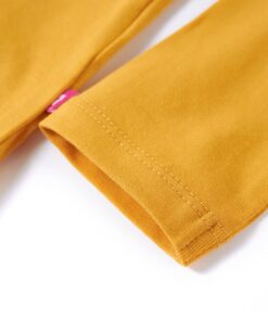 Kindershirt met lange mouwen 128 donkerokerkleurig