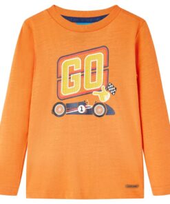 Kindershirt met lange mouwen 128 donkeroranje