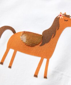 Kindershirt met lange mouwen 128 ecrukleurig