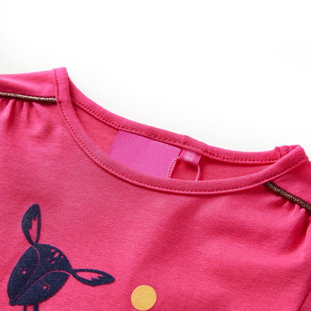 Kindershirt met lange mouwen 128 felroze - Image 3