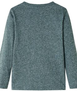 Kindershirt met lange mouwen 128 gemêleerd donkergroen