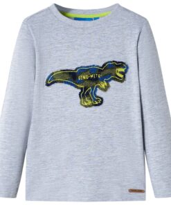 Kindershirt met lange mouwen 128 gemêleerd grijs