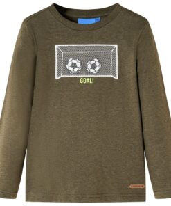 Kindershirt met lange mouwen 128 gemêleerd kakikleur