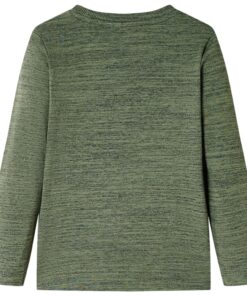 Kindershirt met lange mouwen 128 gemêleerd kakikleurig