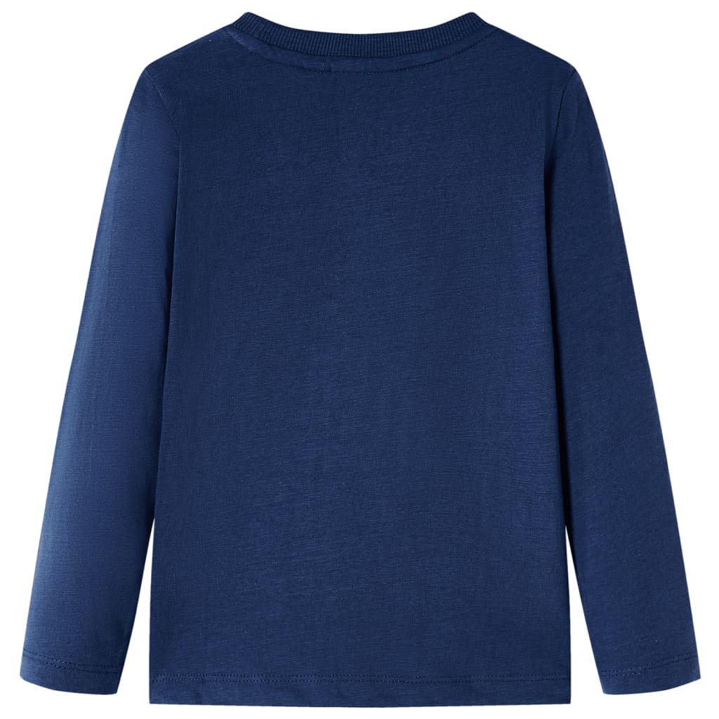 Kindershirt met lange mouwen 128 gemêleerd marineblauw