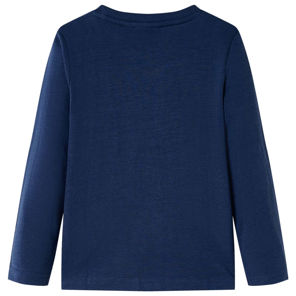 Kindershirt met lange mouwen 128 gemêleerd marineblauw