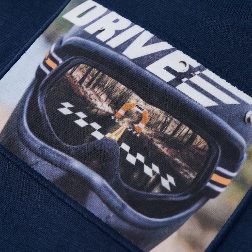 Kindershirt met lange mouwen 128 gemêleerd marineblauw - Image 4