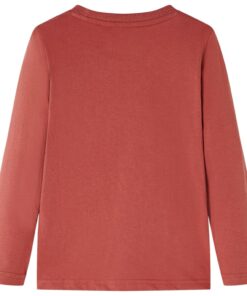 Kindershirt met lange mouwen 128 hennakleurig