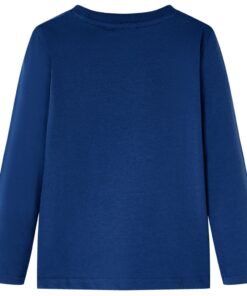 Kindershirt met lange mouwen 128 jeansblauw