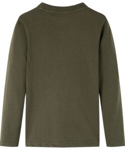 Kindershirt met lange mouwen 128 kakikleurig
