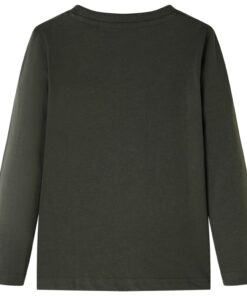 Kindershirt met lange mouwen 128 kakikleurig