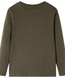 Kindershirt met lange mouwen 128 kakikleurig