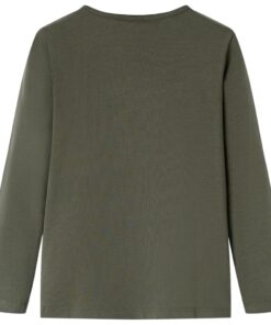 Kindershirt met lange mouwen 128 kakikleurig