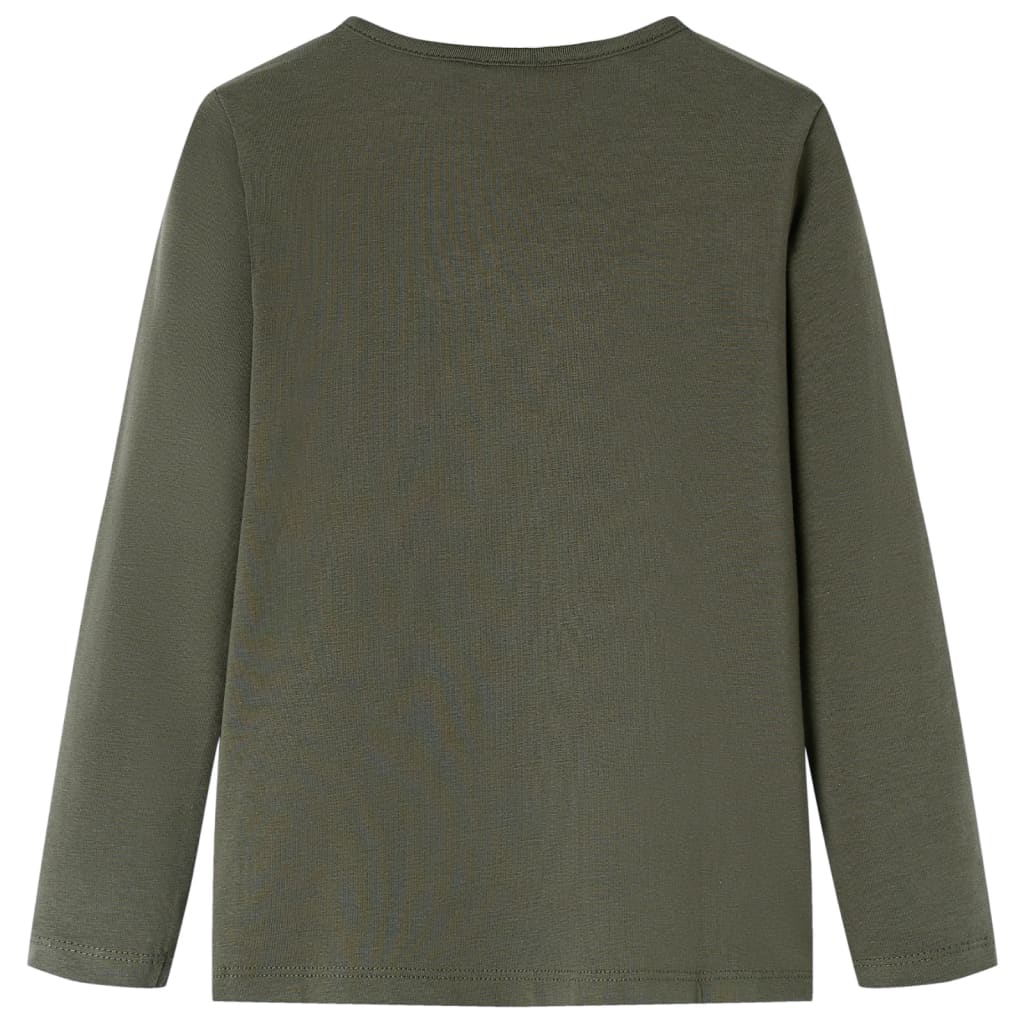 Kindershirt met lange mouwen 128 kakikleurig