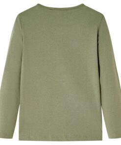 Kindershirt met lange mouwen 128 kakikleurig