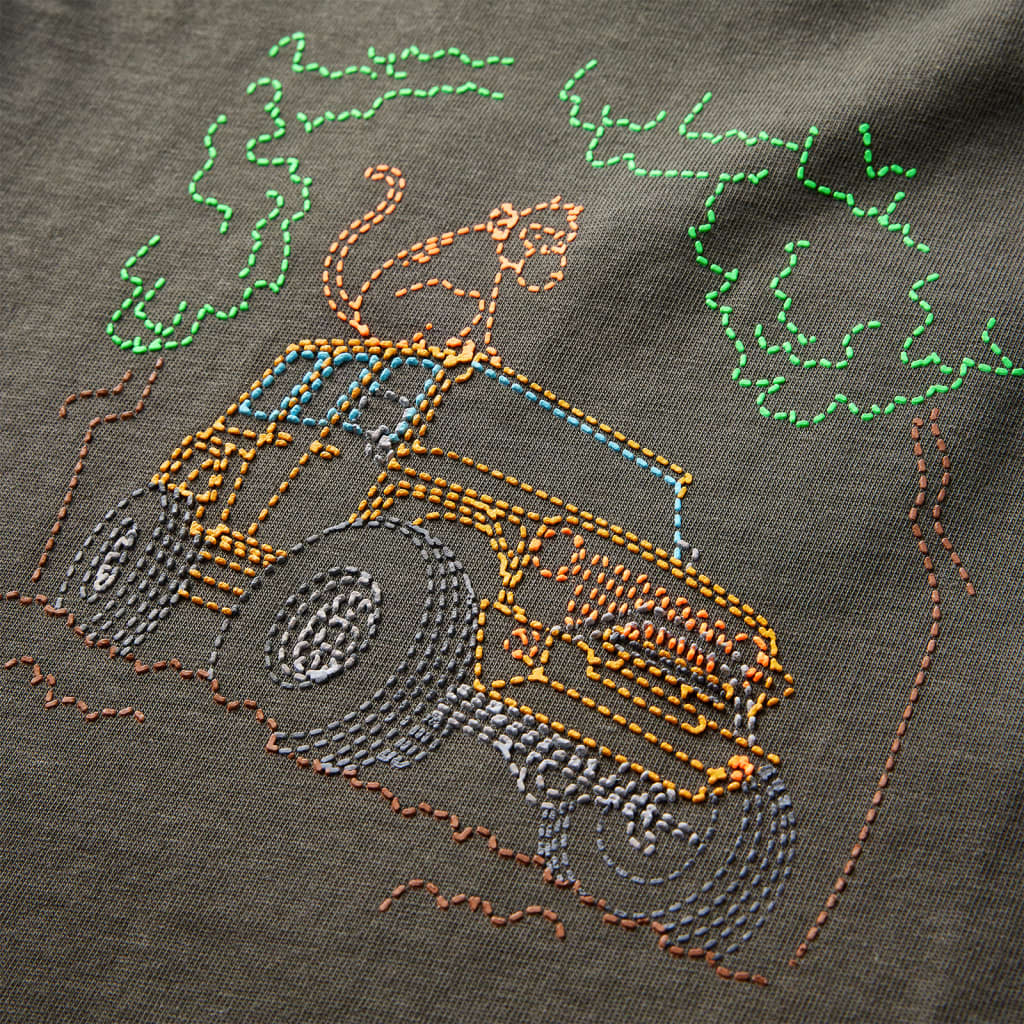 Kindershirt met lange mouwen 128 kakikleurig - Image 4