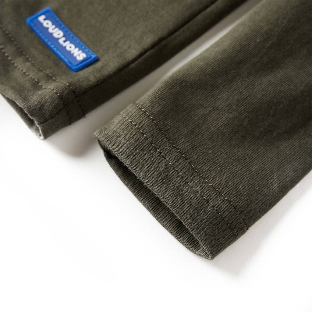 Kindershirt met lange mouwen 128 kakikleurig - Image 6