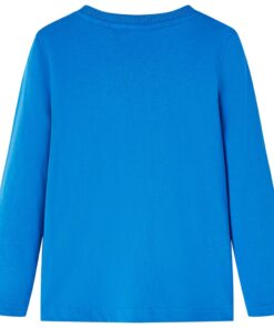 Kindershirt met lange mouwen 128 kobaltblauw