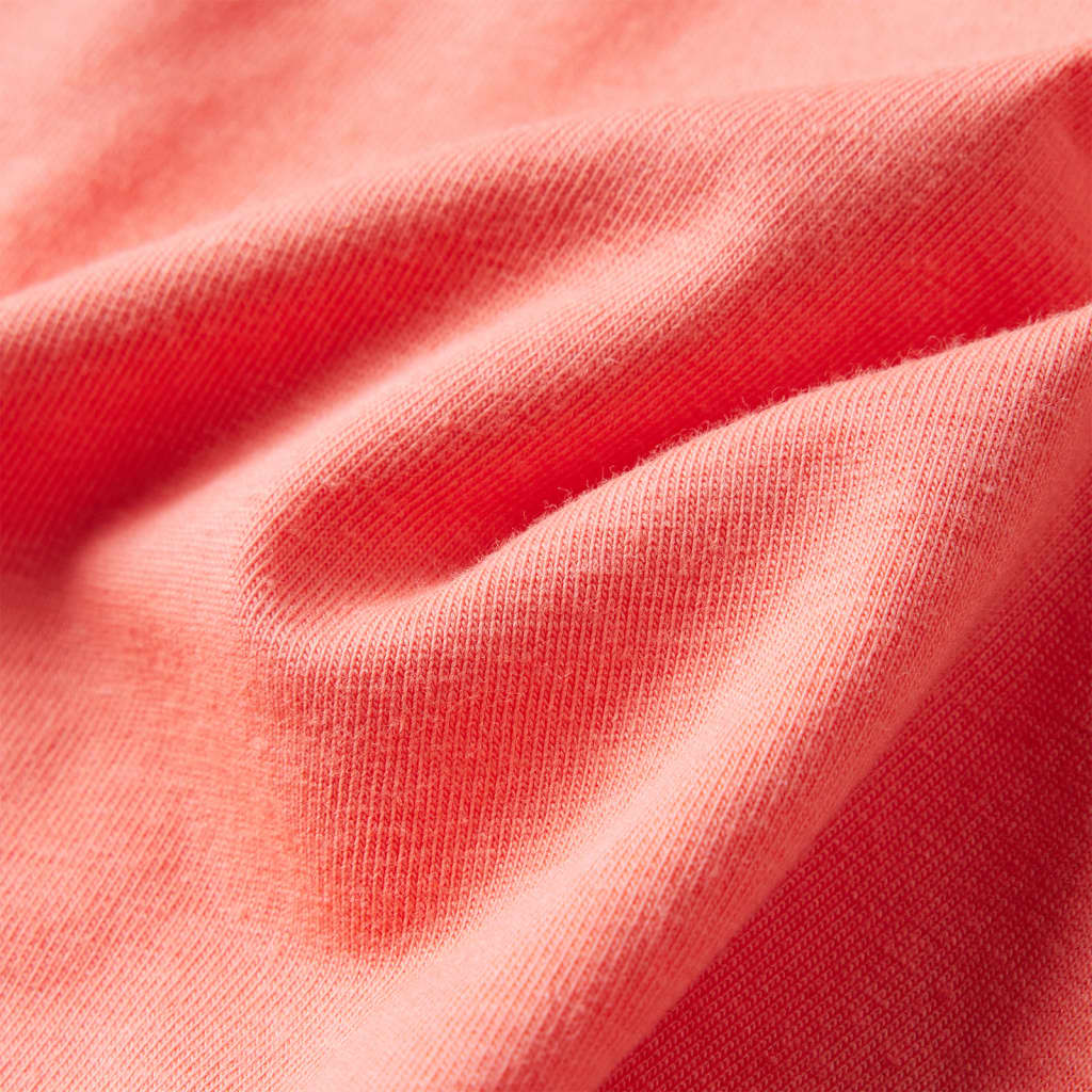 Kindershirt met lange mouwen 128 koraalkleurig