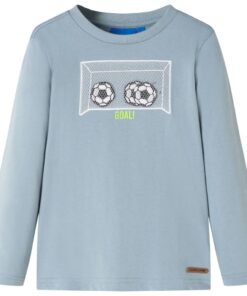 Kindershirt met lange mouwen 128 lichtblauw