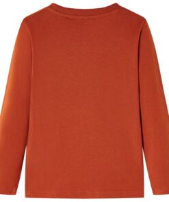 Kindershirt met lange mouwen 128 lichtroestkleurig