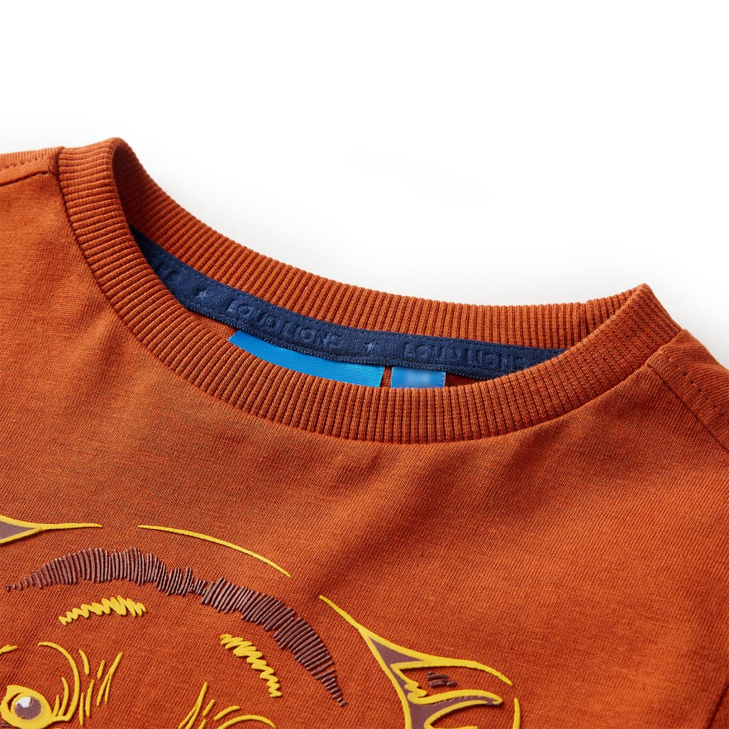 Kindershirt met lange mouwen 128 lichtroestkleurig - Image 3