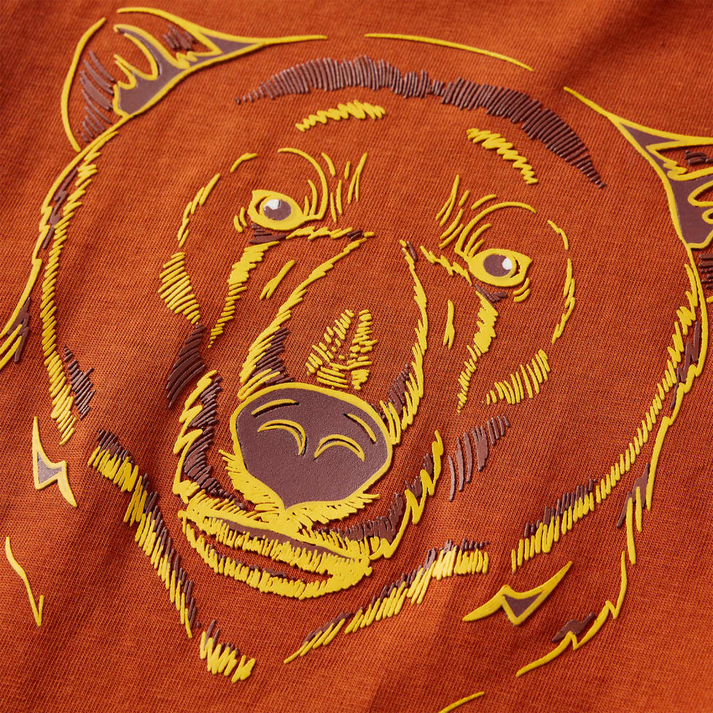 Kindershirt met lange mouwen 128 lichtroestkleurig - Image 4