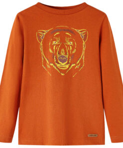 Kindershirt met lange mouwen 128 lichtroestkleurig