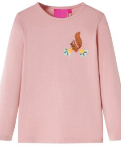 Kindershirt met lange mouwen 128 lichtroze