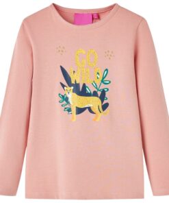 Kindershirt met lange mouwen 128 lichtroze