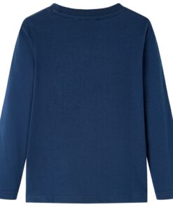 Kindershirt met lange mouwen 128 marineblauw