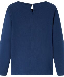 Kindershirt met lange mouwen 128 marineblauw