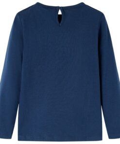 Kindershirt met lange mouwen 128 marineblauw