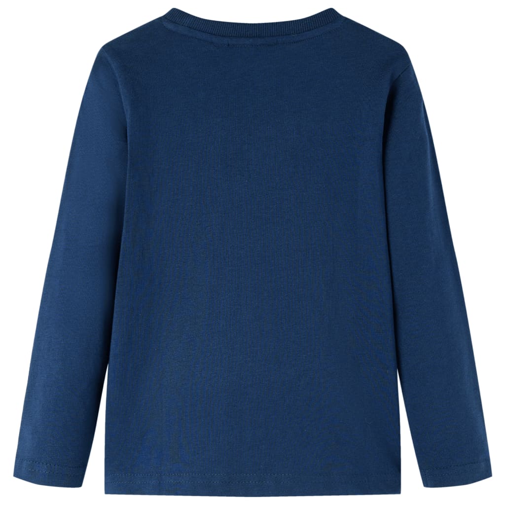 Kindershirt met lange mouwen 128 marineblauw