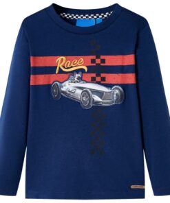Kindershirt met lange mouwen 128 marineblauw