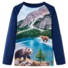 Kindershirt met lange mouwen 128 marineblauw