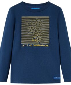 Kindershirt met lange mouwen 128 marineblauw
