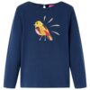 Kindershirt met lange mouwen 128 marineblauw