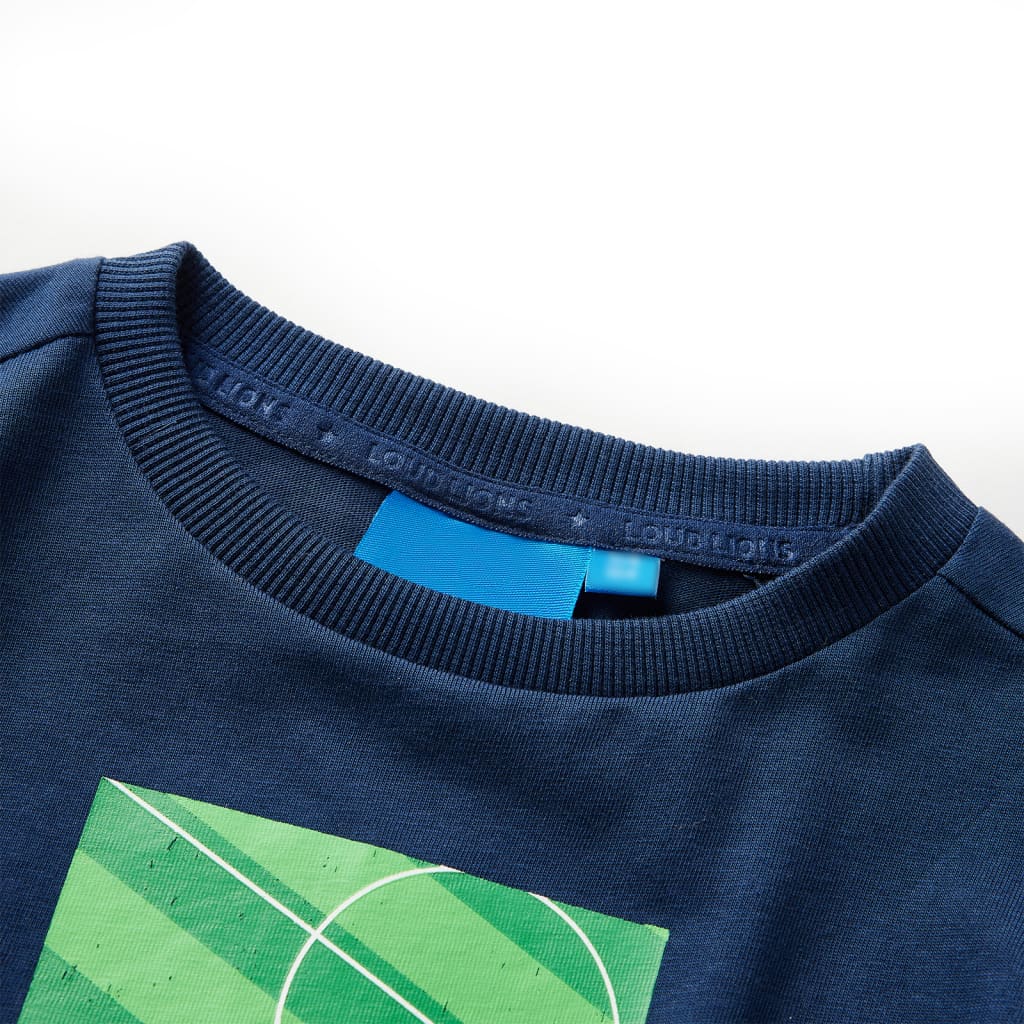 Kindershirt met lange mouwen 128 marineblauw - Image 3