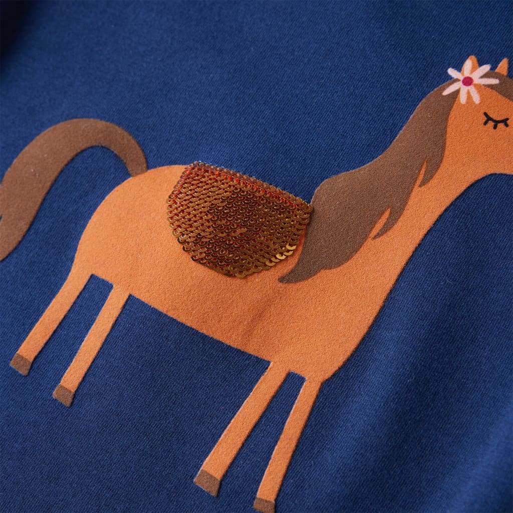 Kindershirt met lange mouwen 128 marineblauw