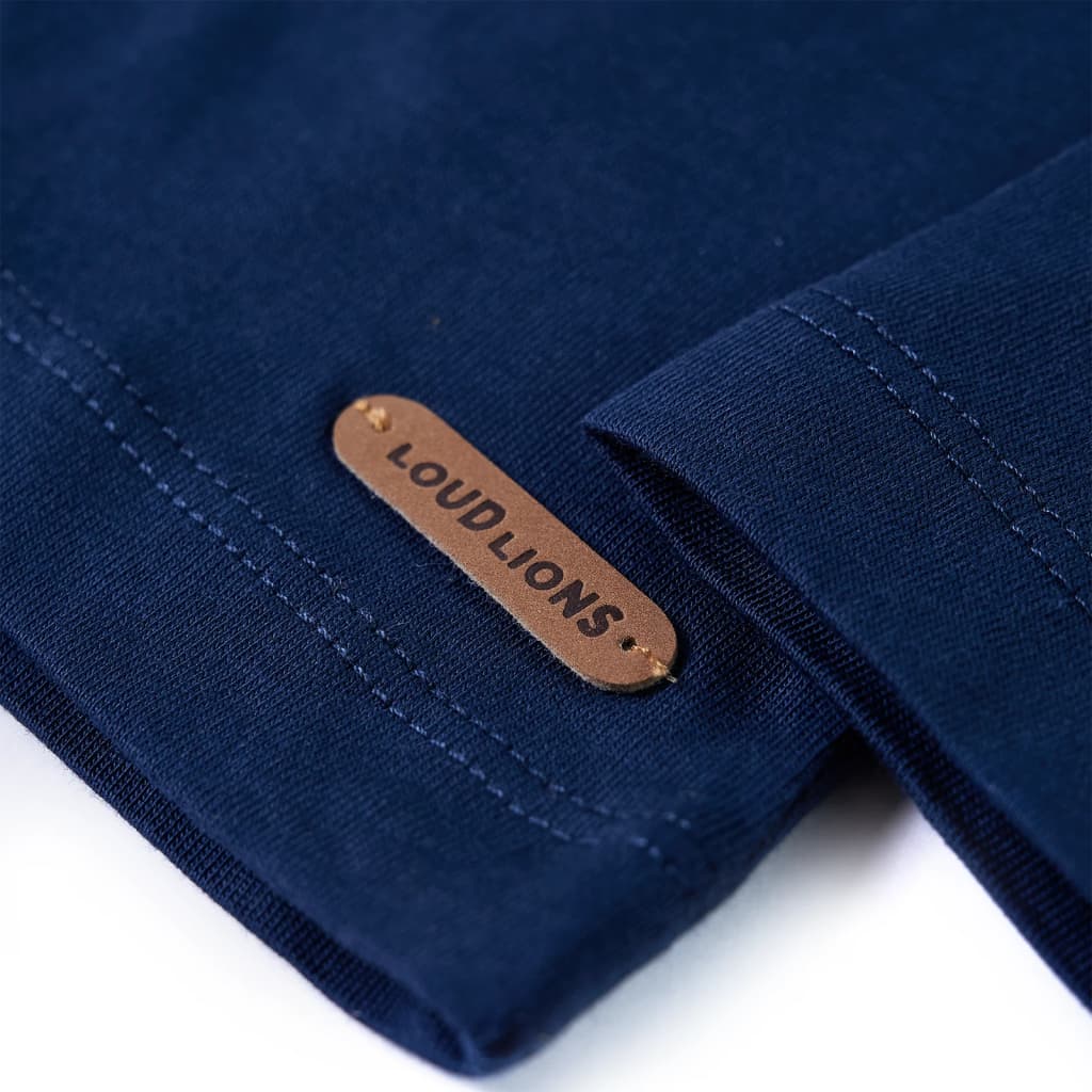 Kindershirt met lange mouwen 128 marineblauw - Image 5