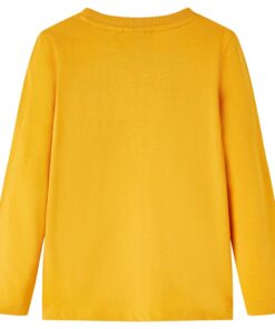 Kindershirt met lange mouwen 128 okerkleurig