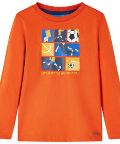 Kindershirt met lange mouwen 128 oranje