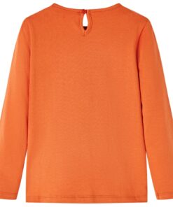 Kindershirt met lange mouwen 128 oranjebruin