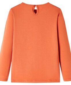 Kindershirt met lange mouwen 128 oranjebruin