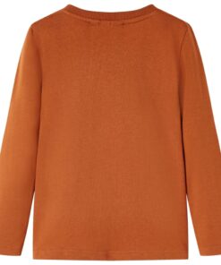 Kindershirt met lange mouwen 128 oranjebruin