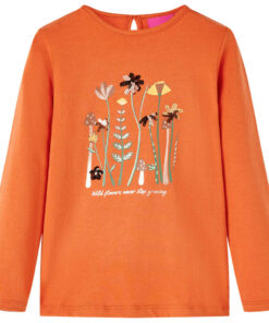 Kindershirt met lange mouwen 128 oranjebruin